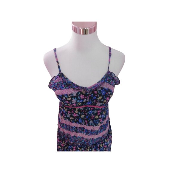 Patrons Of Peace Floral Boho Maxi Dress XS Adjustable Straps Lightweight - Picture 7 of 11